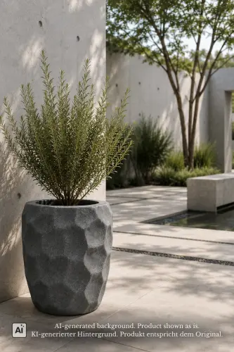 Product image of the product “Pot with Faceted Ornaments, 60 cm Height, 50 cm Dia, Natural Stone ”